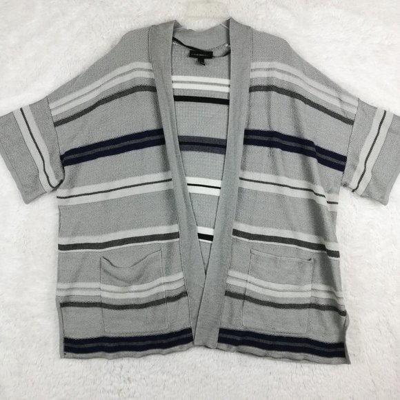 Lane Bryant Sweaters - Lane Bryant Womens Sweater Cardigan Acrylic Gray‎ 1/2 Sleeve Tight Knit Plus 28